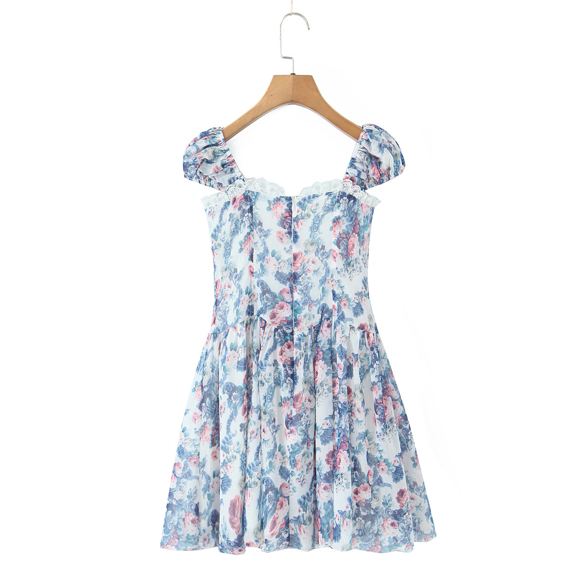 Ruffle trimmed short skirt dress