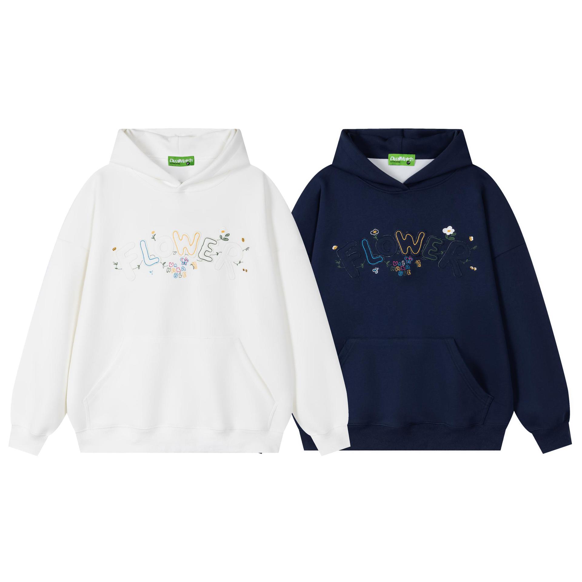 Cotton Urban Alphabet Patch Hoodie