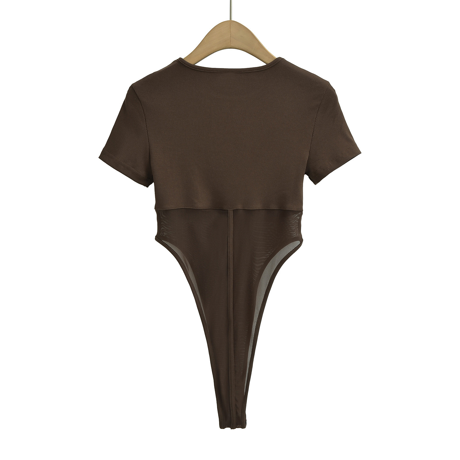 Spandex Three-Quarter Sleeve Side Cutout Sheer Panel Jumpsuit