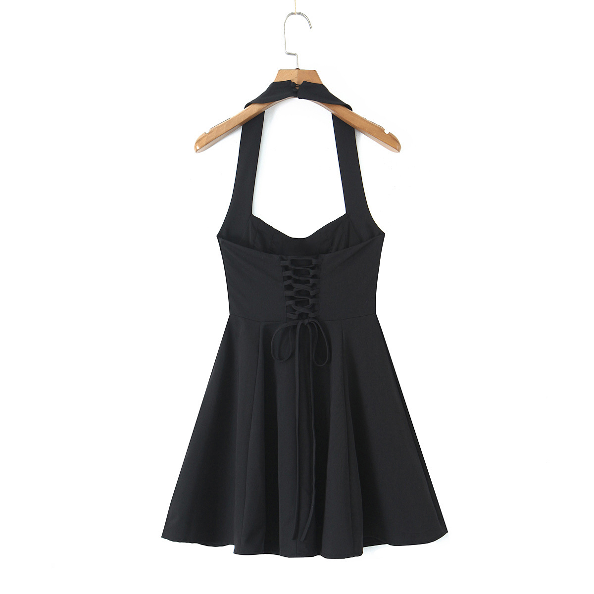 Solid Polyester Sleeveless Strap Commute Dress