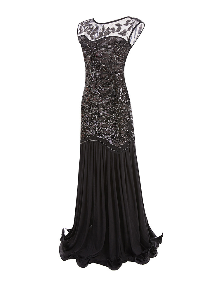 Twenties Beaded Strap Frill Dress