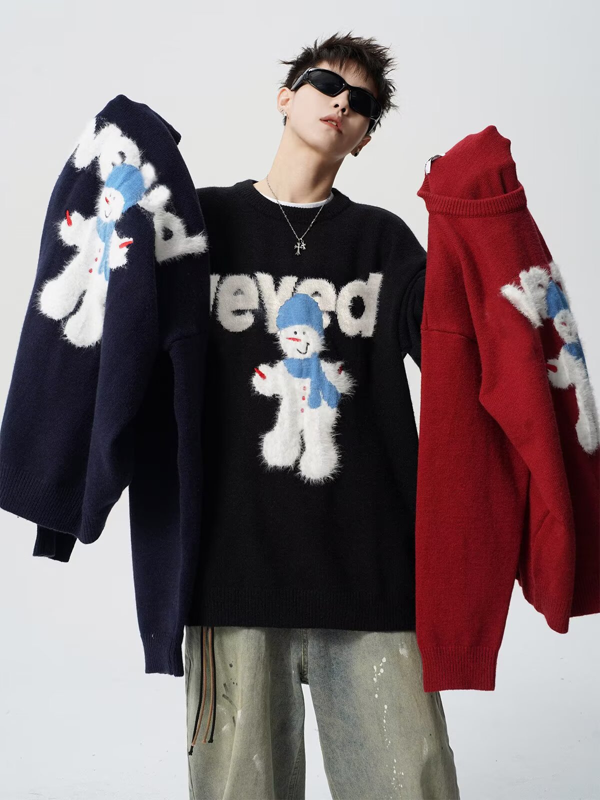 Holiday Frosty Alphabet Jacquard Sweater