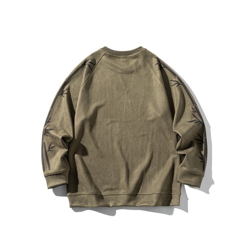 Relaxed Round Neck Botanical Design Sweatshirt