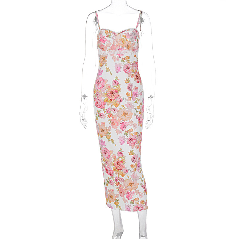 Collarless Sleeveless Straight Cut Mid Waist Polyester Dress