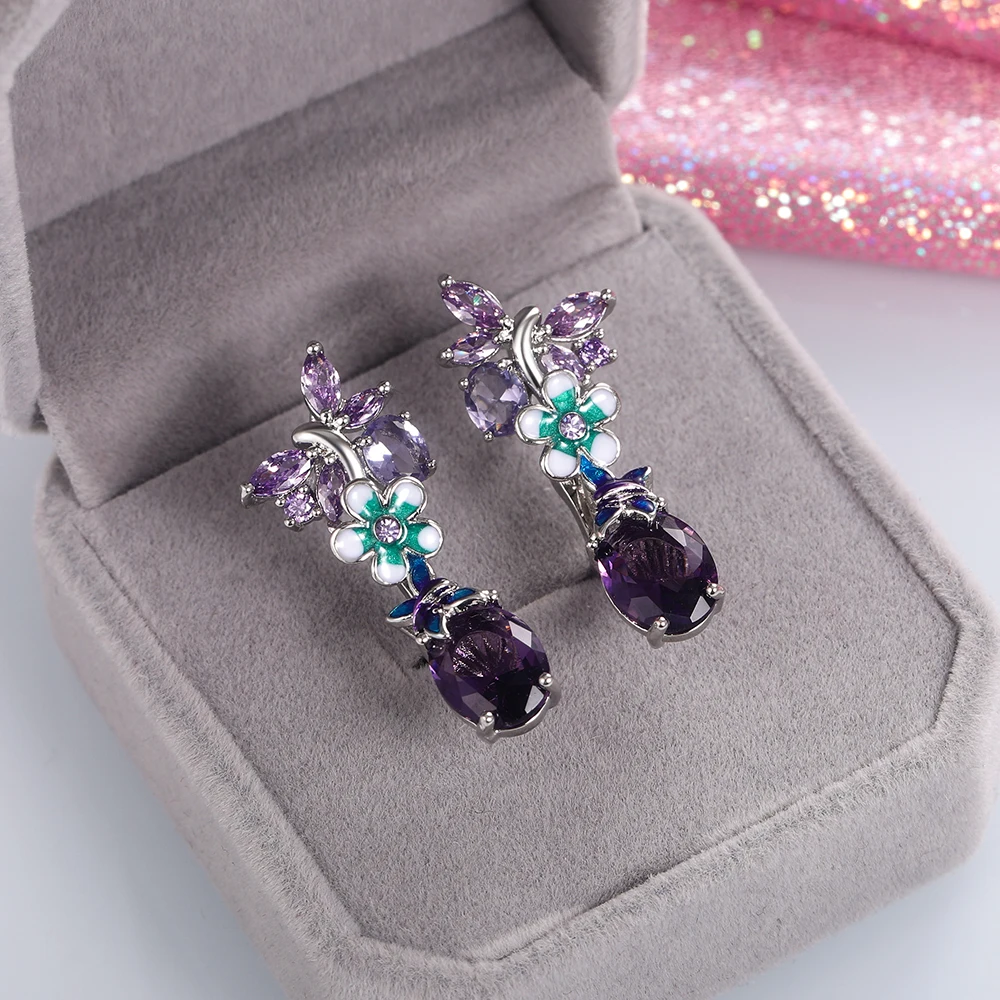 Flower earrings, popular butterfly earrings for women