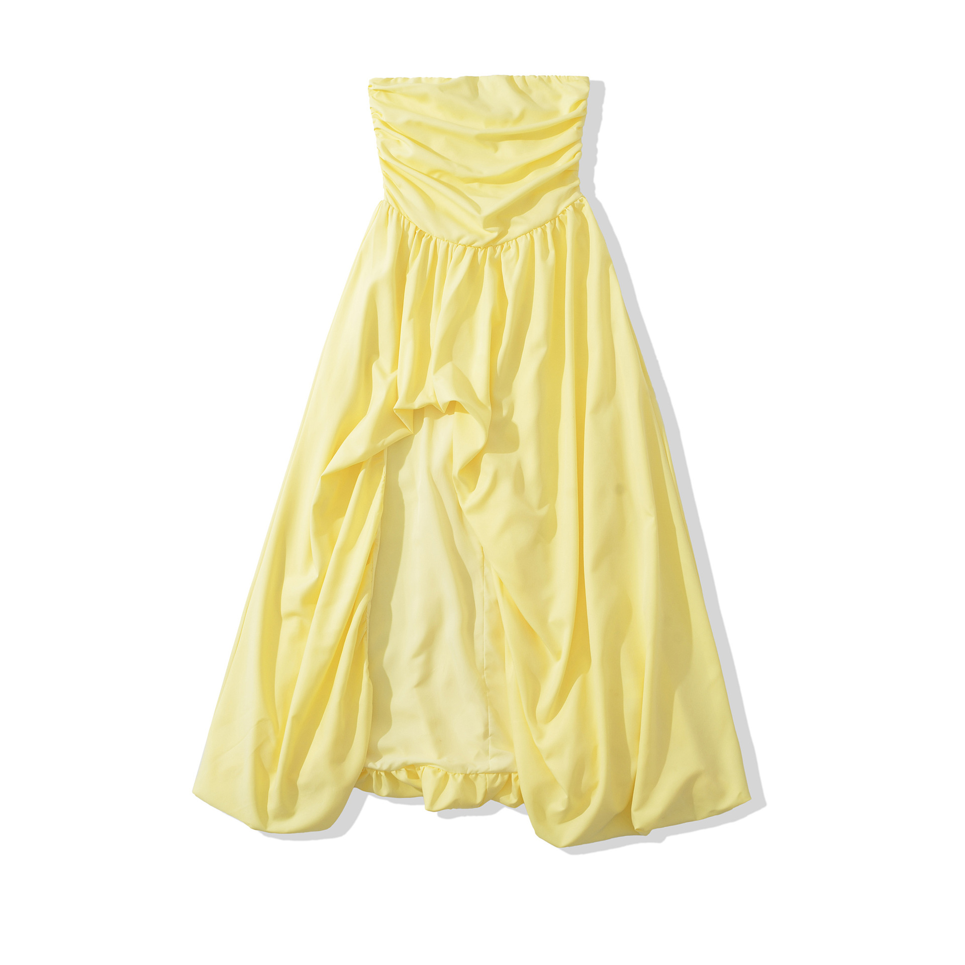 Polyester Tube Slit Puff Dress
