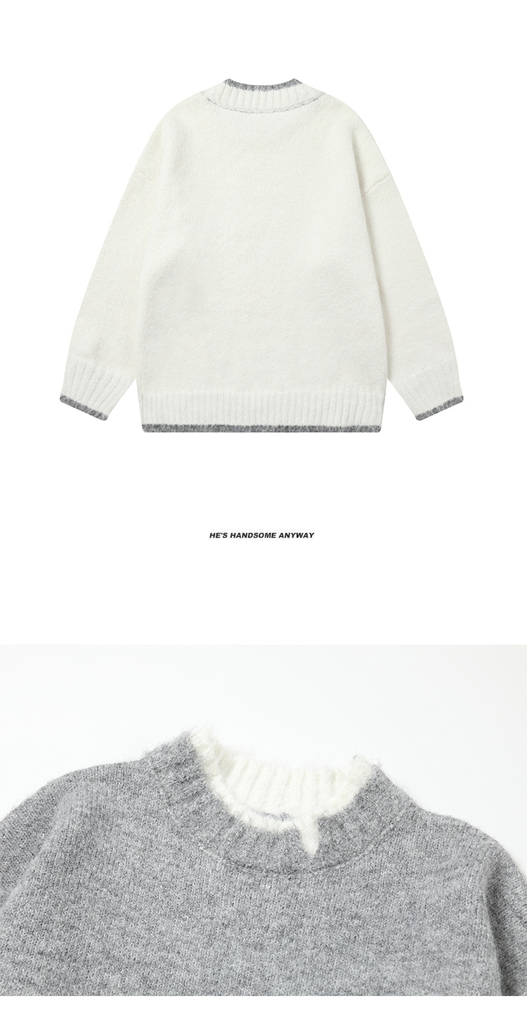 Japanese Workwear Dual-Layer Polyester Sweater