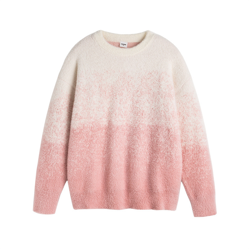 Loose Fit Japanese Workwear Jacquard Long Sleeve Sweater