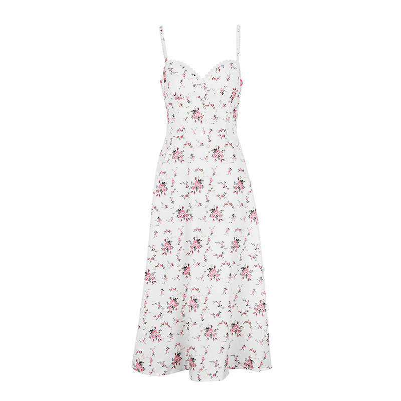 Ladies Patterned V-Neck Bare Shoulder Fitted Maxi Dress