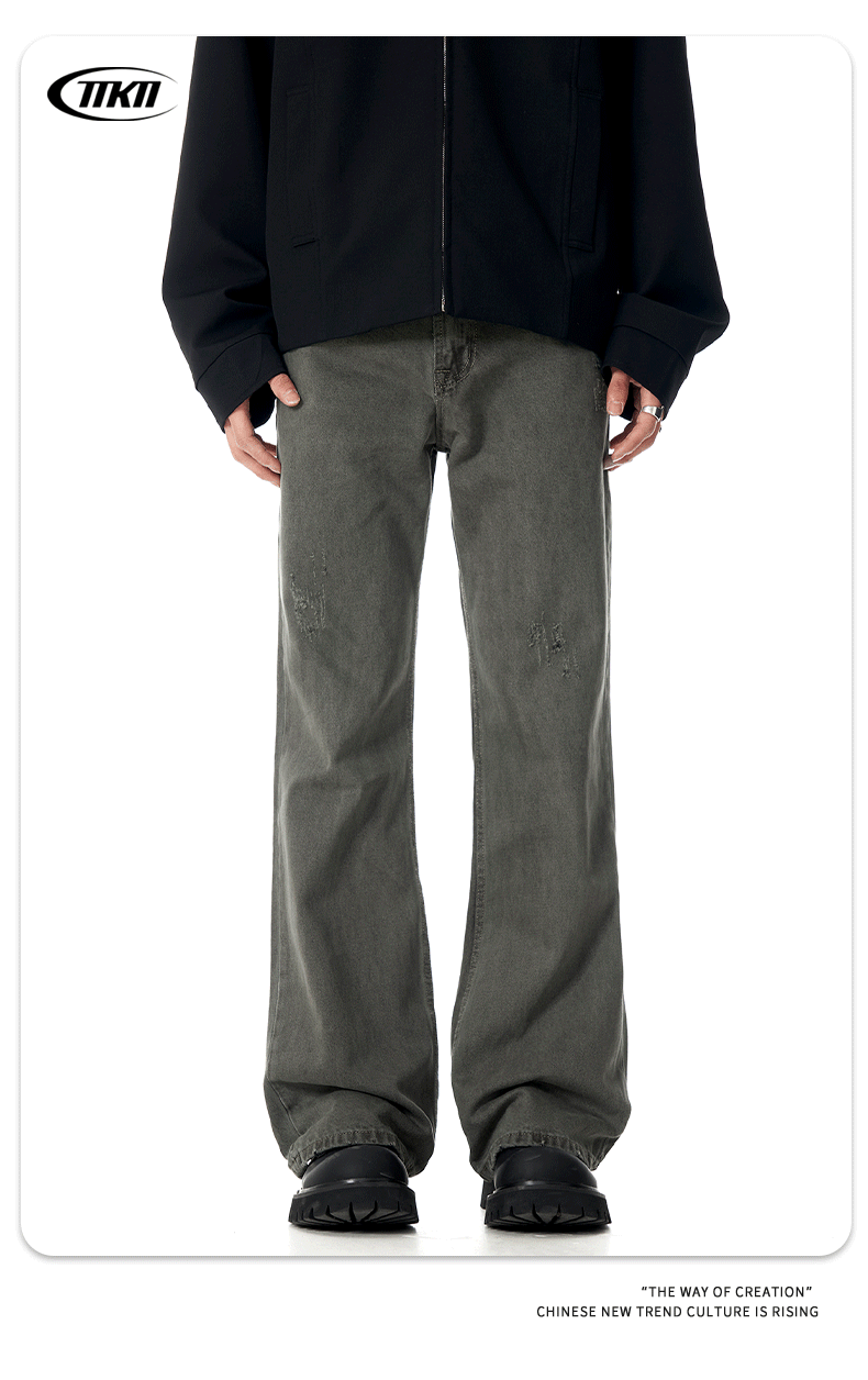 Streetwear Faded Straight Leg Loose Wide Leg Retro Versatile Cleanfit Long Pants