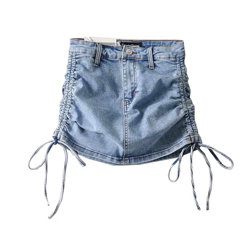 Bodycon Solid Streetwear Adjustable Cinch Waist Skirt