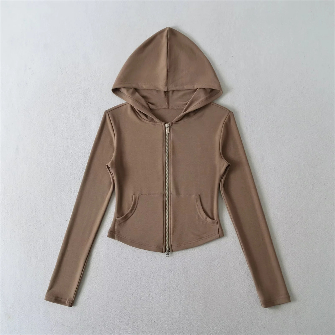 Ladies Minimalist Fitted Full Arm Hoodie
