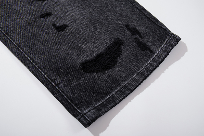 Denim Pants Loose Wide Leg Men High Street Post-Apocalyptic Style Ripped Design Plus Size Trendy Brand Original Dark Hip Hop Straight Leg Pants