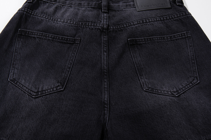 Streetwear Style Hip Hop Trendy Casual Black Knife Pants Ins Autumn Vintage Washed Loose Jeans