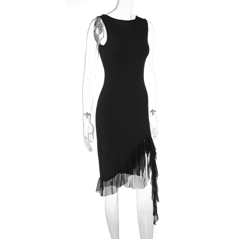 Mid-Rise A-Line Round Neck Contour Tank Dress