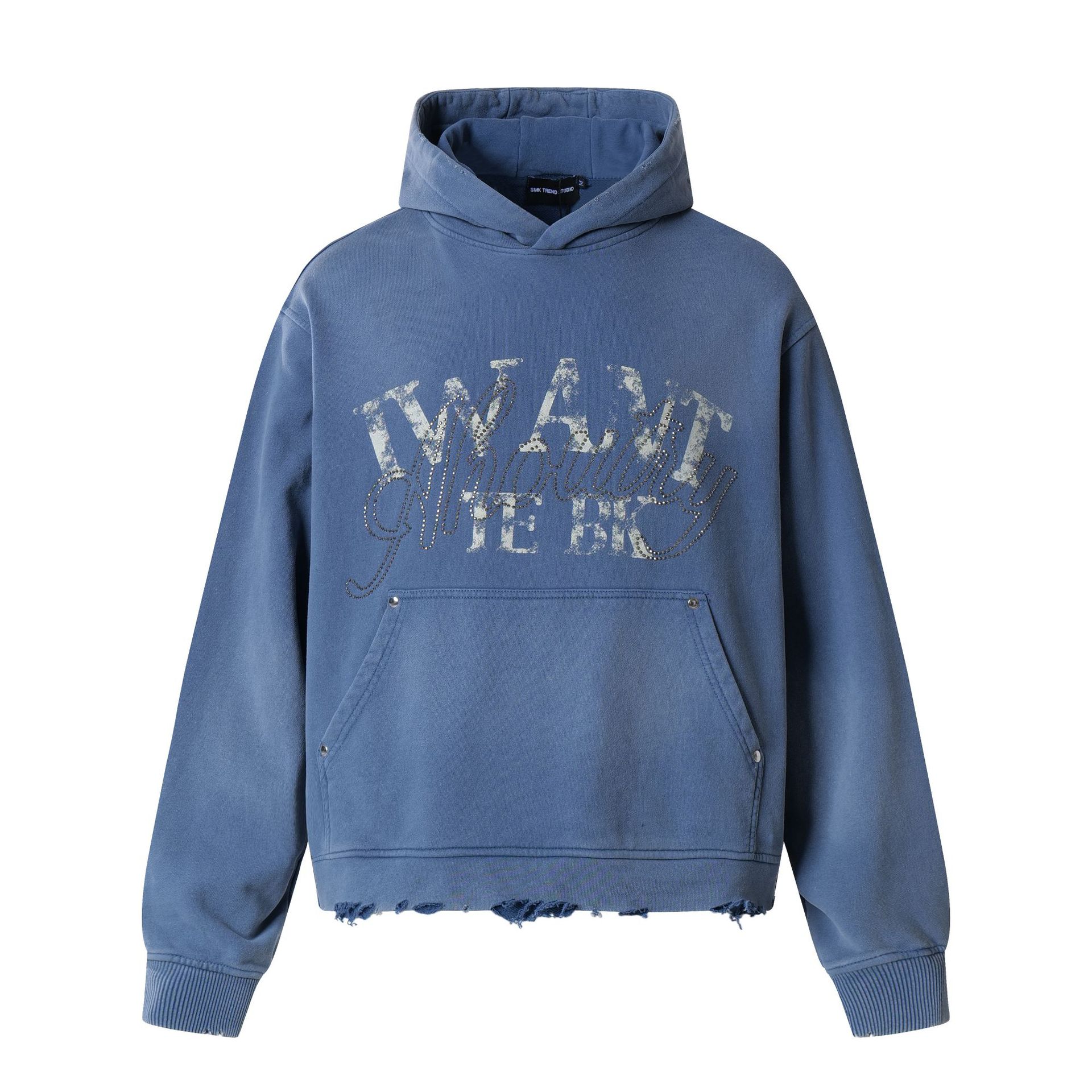 Man's American Retro Cotton Hoodie