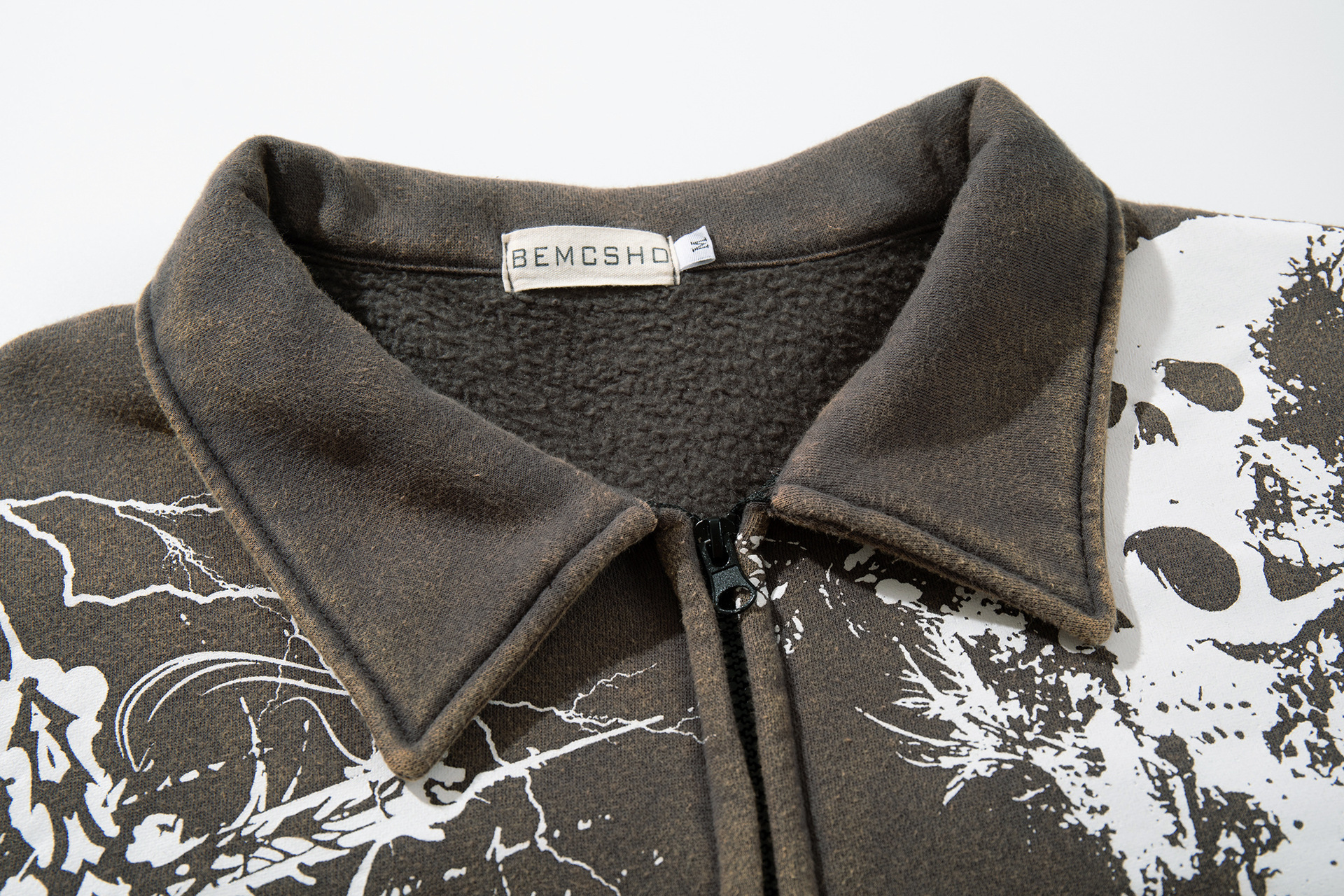 Polyester Gents Retro Skull Loose Hoodie