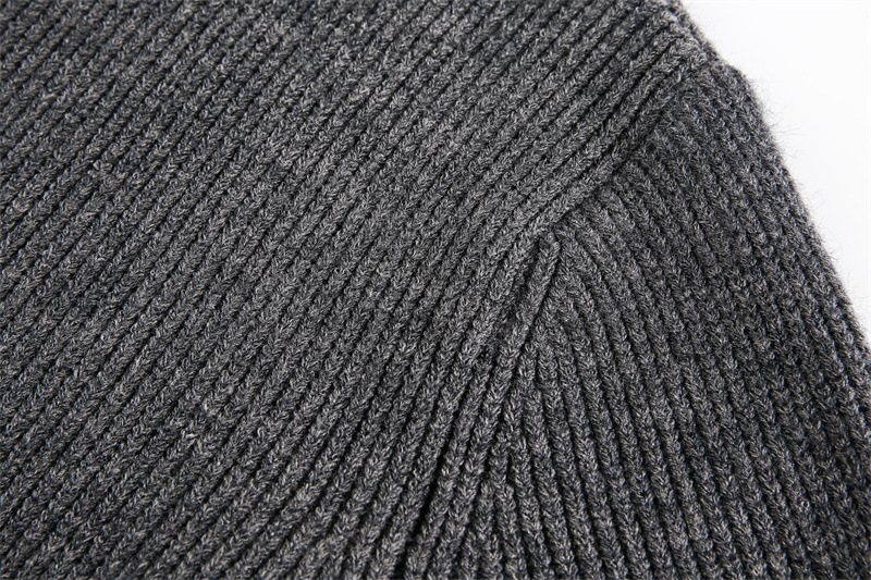 Oversized Japanese Workwear Zip-Up Ribbed Sweater