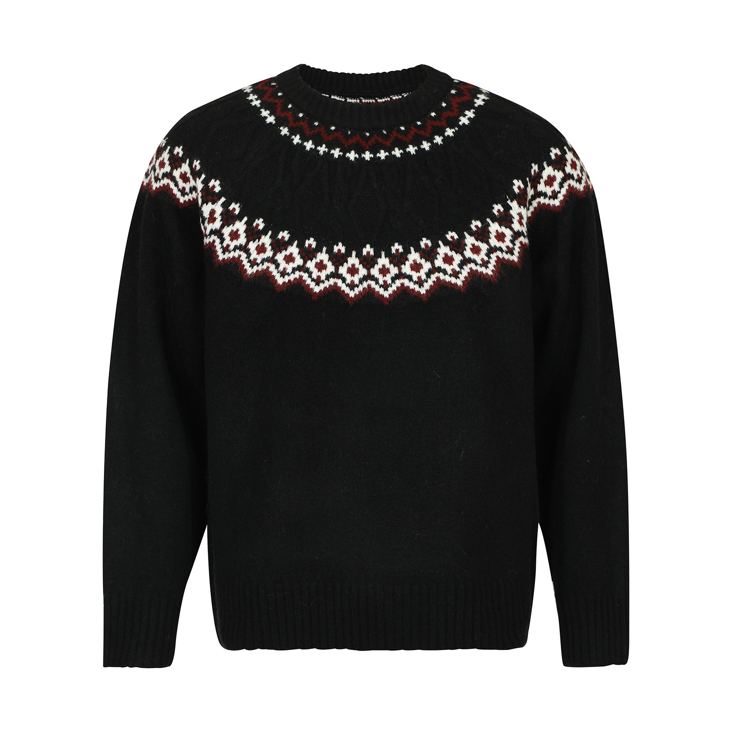 Street Style Man's Retro Round Collar Sweater