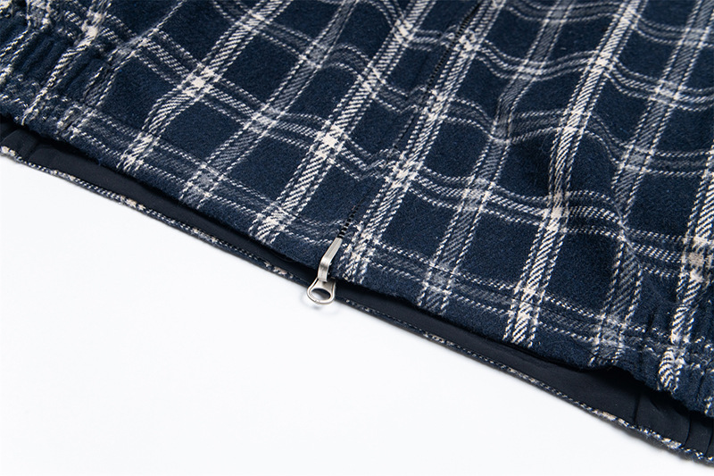 Retro Stitched Gingham Cotton Reversible Full-Sleeve Jacket