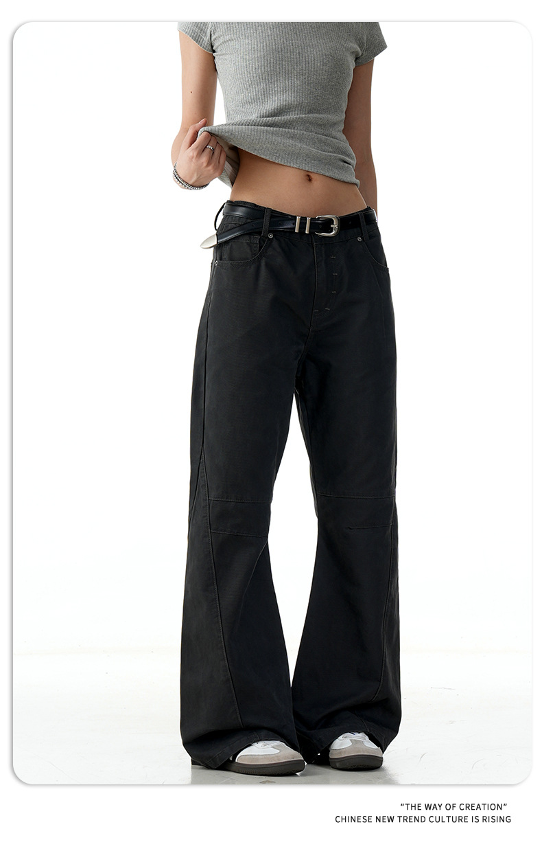 Carbon Grey Flared Denim Pants for Men and Women