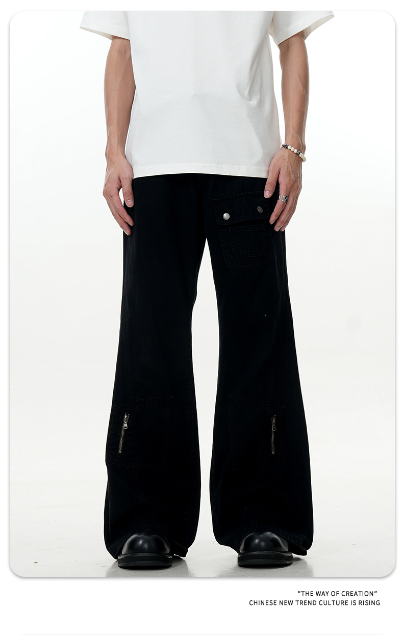 Post-Apocalyptic Deconstructed Design Loose Fit Casual Slimming Long Trousers