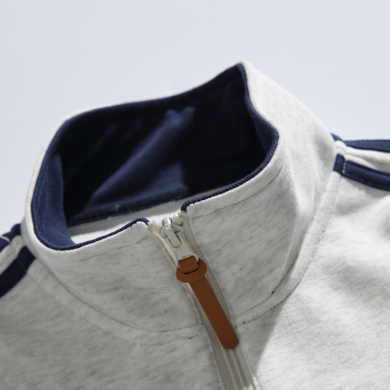Oversized Cotton Twin Band Mock Neck Hoodie
