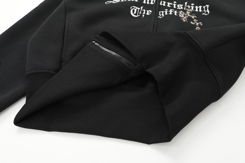 Crop Cheetah Stitch Panel Hood Jacket