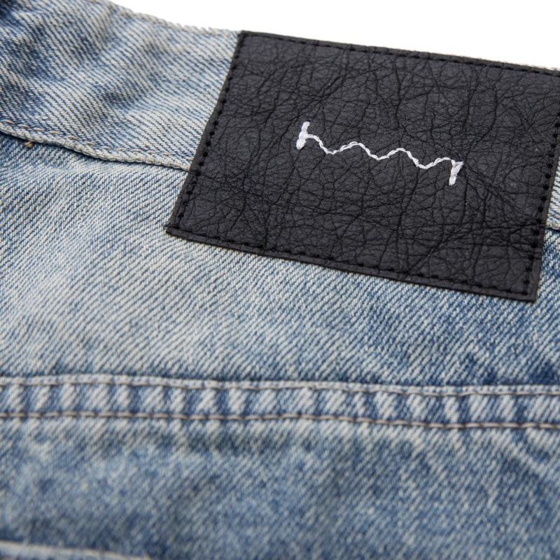 Heavy Washed Fleece Distressed Loose Casual Jeans Men