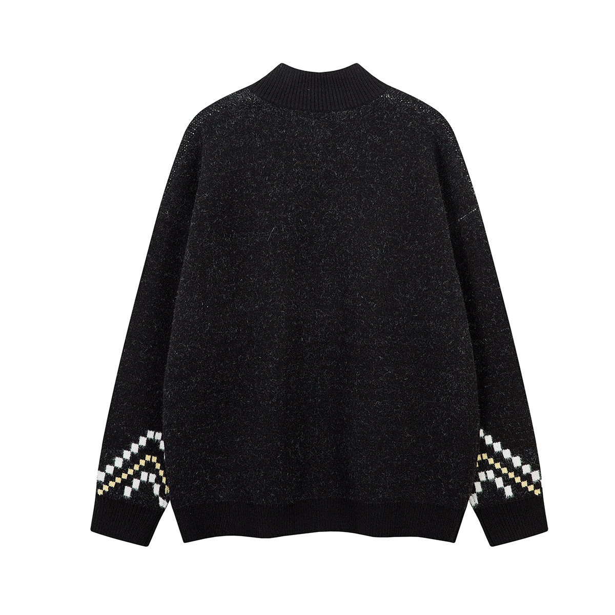 Loose Fit Jacquard Long Sleeve Cardigan