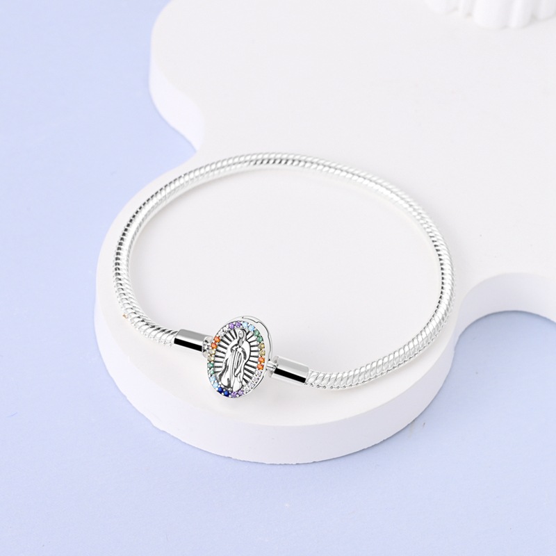 New Copper Plated 925 Silver Palm Eye Safety Chain Snake Bone Chain Pan Family Beads DIY Handmade