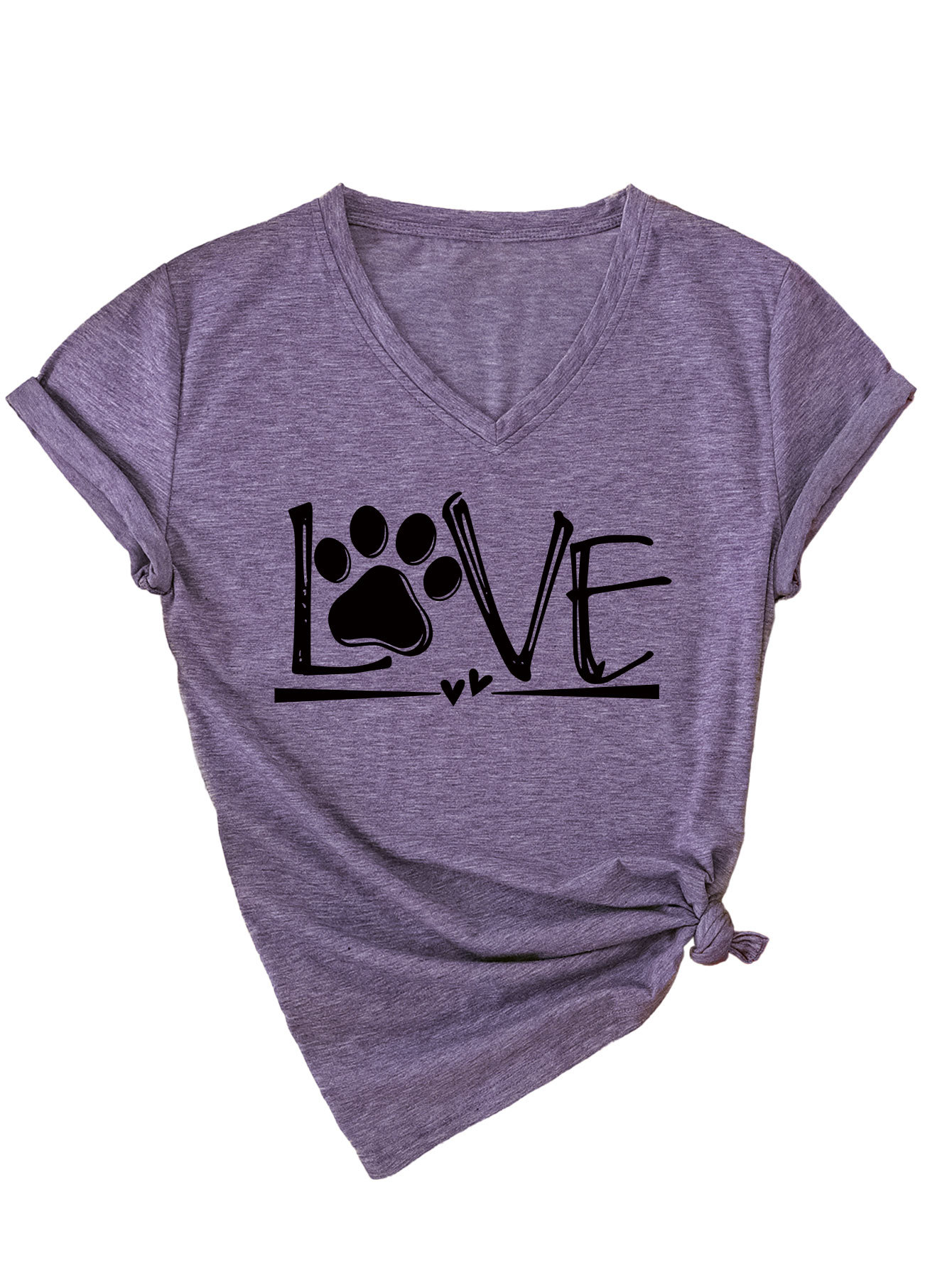 Geometric Print Round Collar Ladies T-Shirt