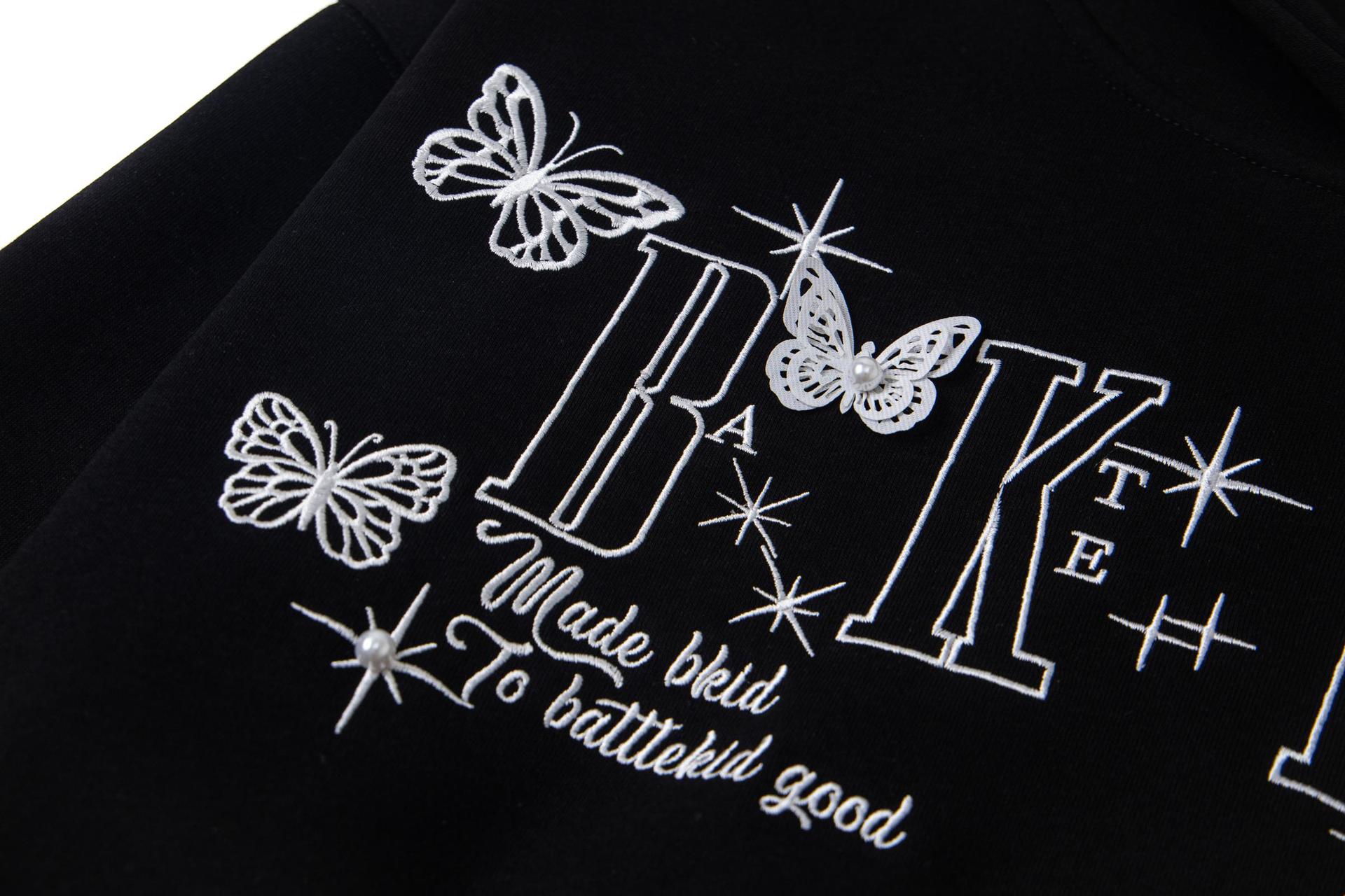 Cotton Swallowtail Embellished Hoodie