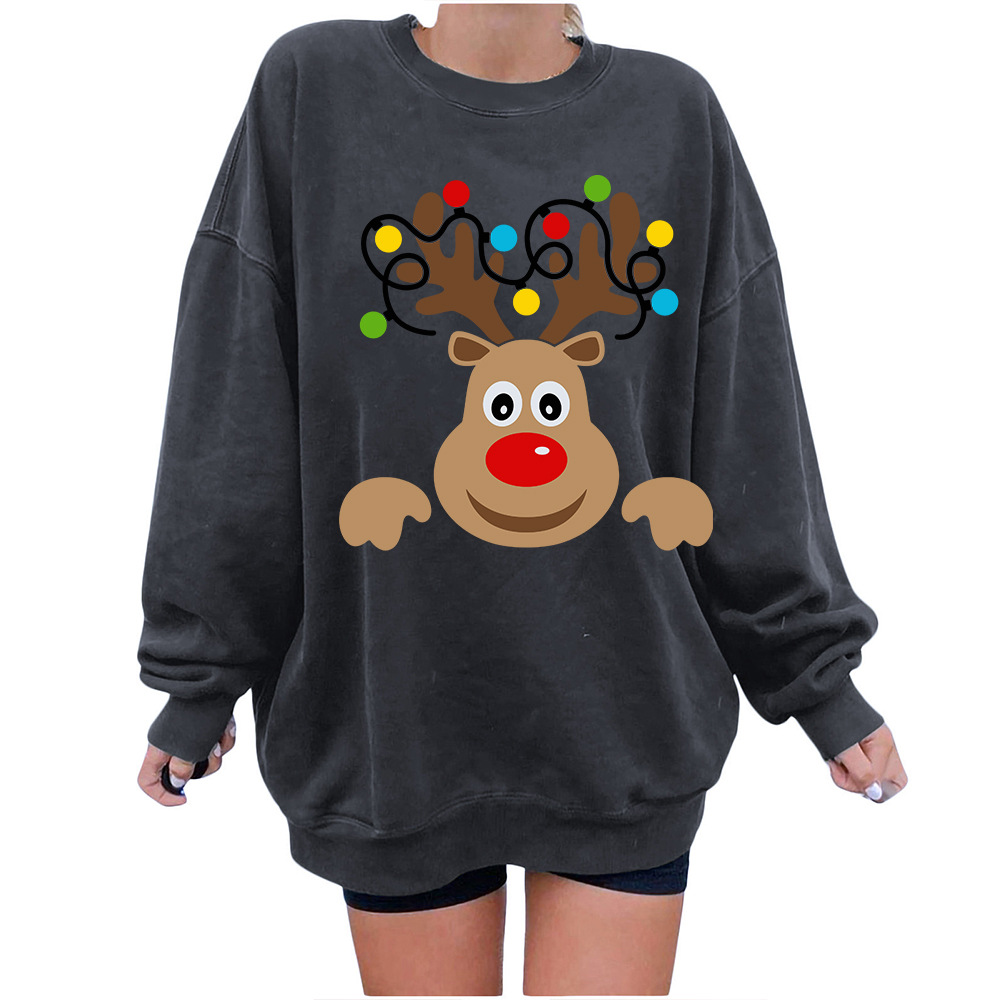 Winter 3D Deer Oversized Hoodie