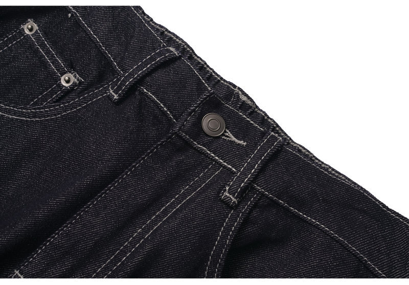 Washed Loose Wide-Leg Relaxed Slash Denim Pants