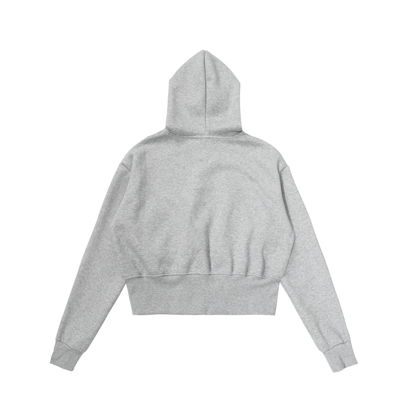 Crop Cheetah Stitch Panel Hood Jacket