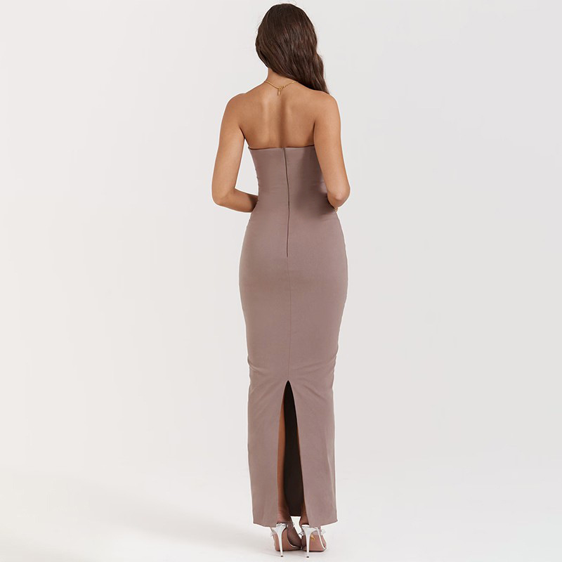 Collarless Bodycon Evening Dress