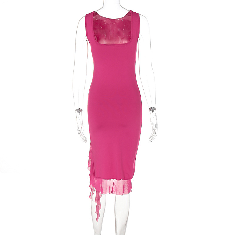Mid-Rise A-Line Round Neck Contour Tank Dress