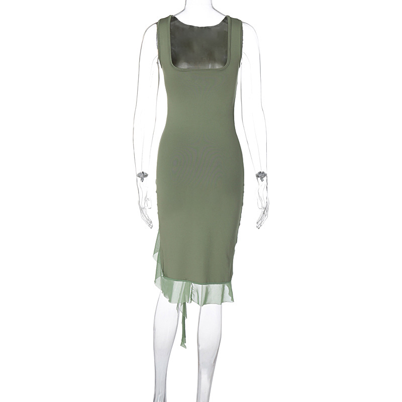 Mid-Rise A-Line Round Neck Contour Tank Dress