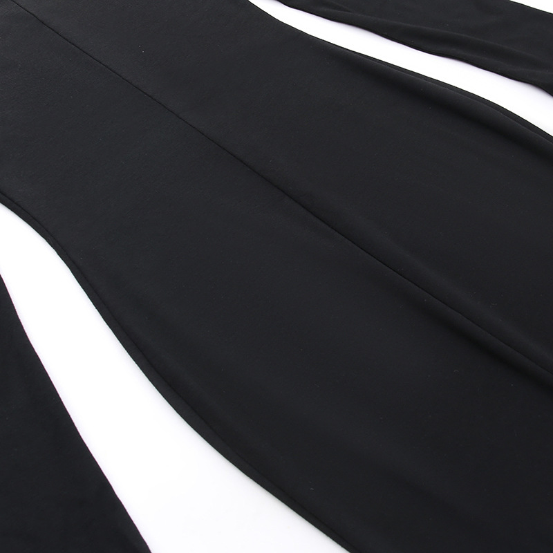 U-Neck Long Sleeve Polyester Bodycon Dress