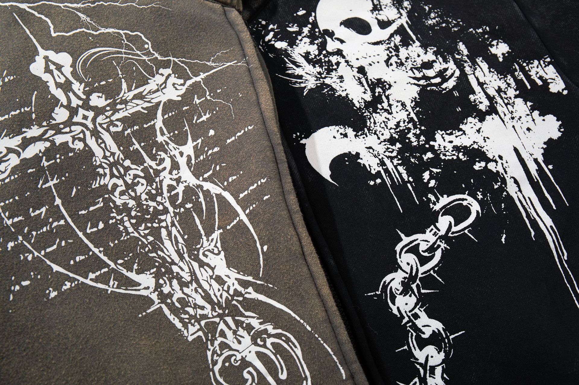 Polyester Gents Retro Skull Loose Hoodie