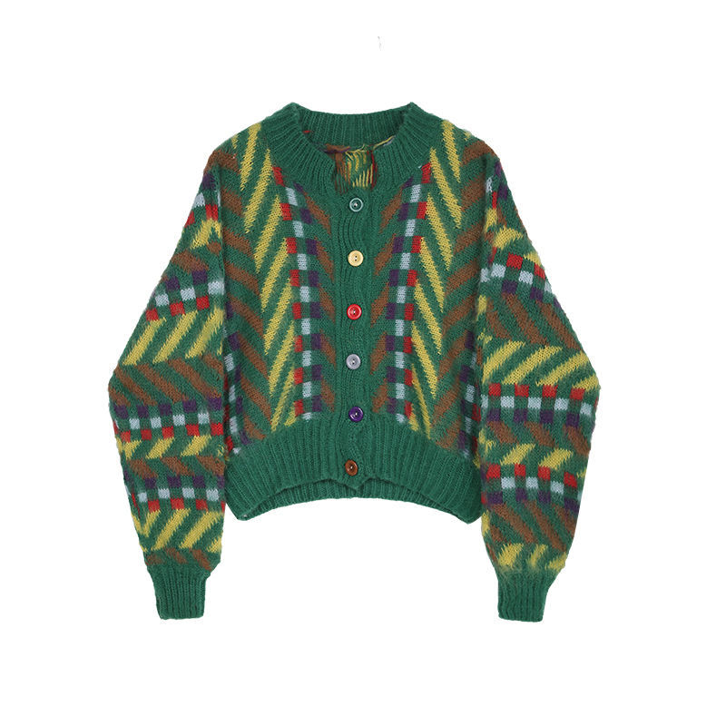 Slouchy Sage Stripe Mesh Cardigan