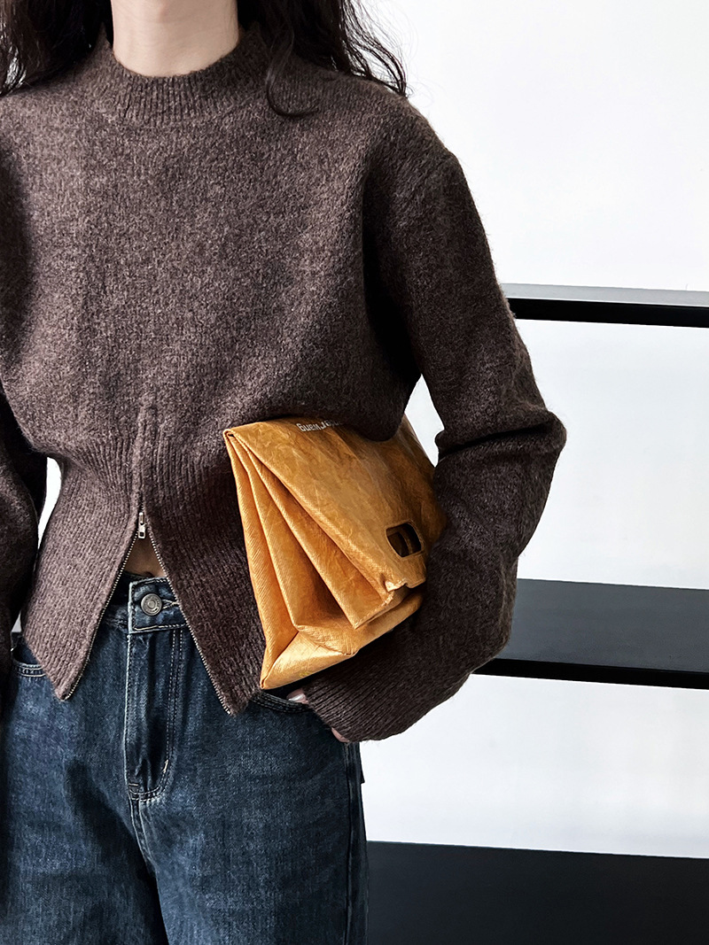 Korean Solid Long Sleeve Loose Crew Sweater