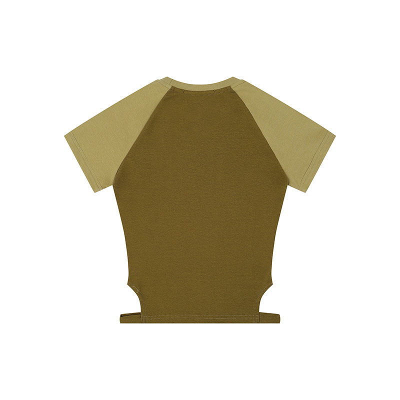 Ladies Contrast Yoke Cotton T-Shirt