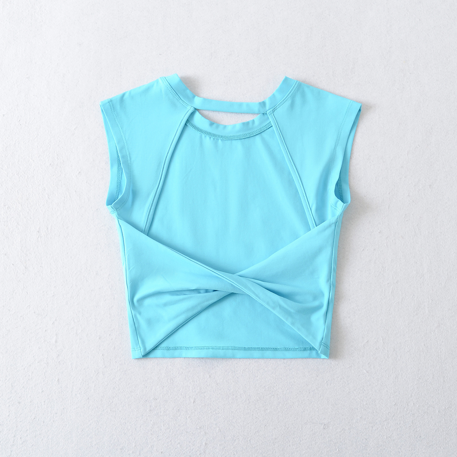 Cross over large backless sexy short T-shirt