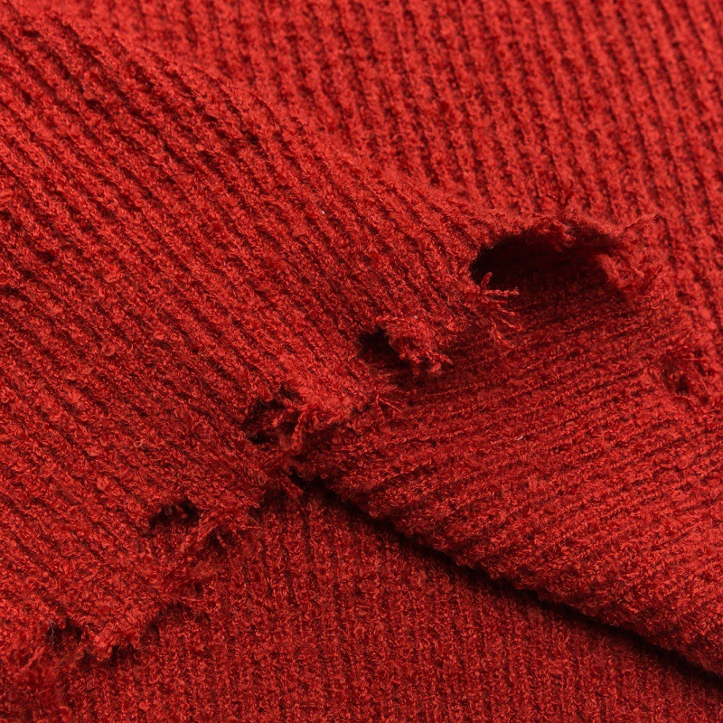 Oversized Color Block Sweater Long Sleeve Polyester