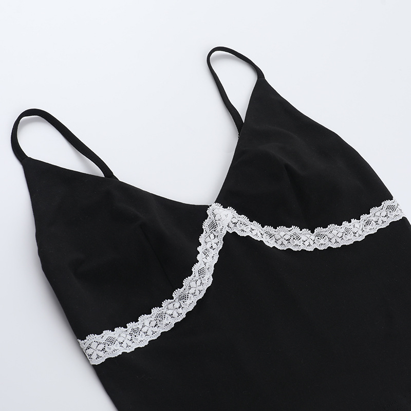 Regular Neck Colorblock Paneled Lined Strapless Top