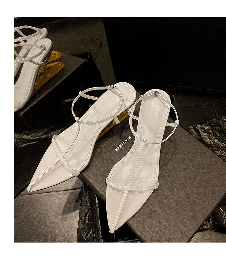 Sharp pointed shaped heel sandals, spicy thin strap shoes, slope heel sandals, high heels