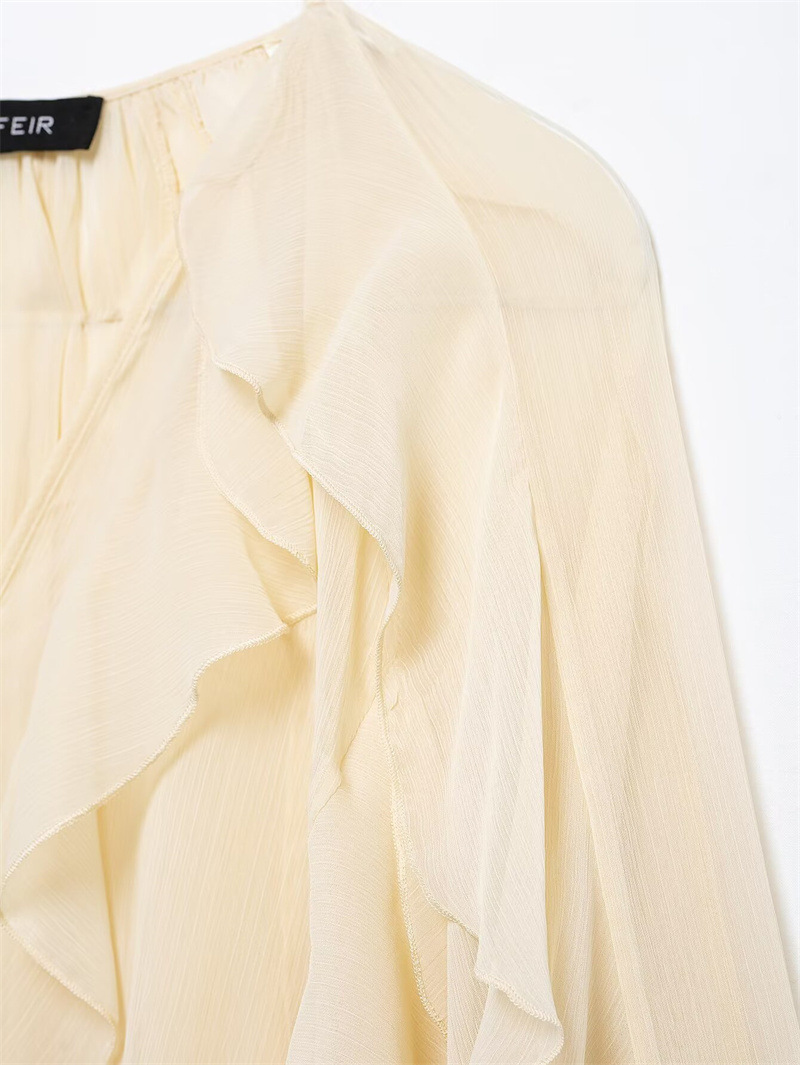 Oversized Solid Ruffled Full Sleeve Shirt
