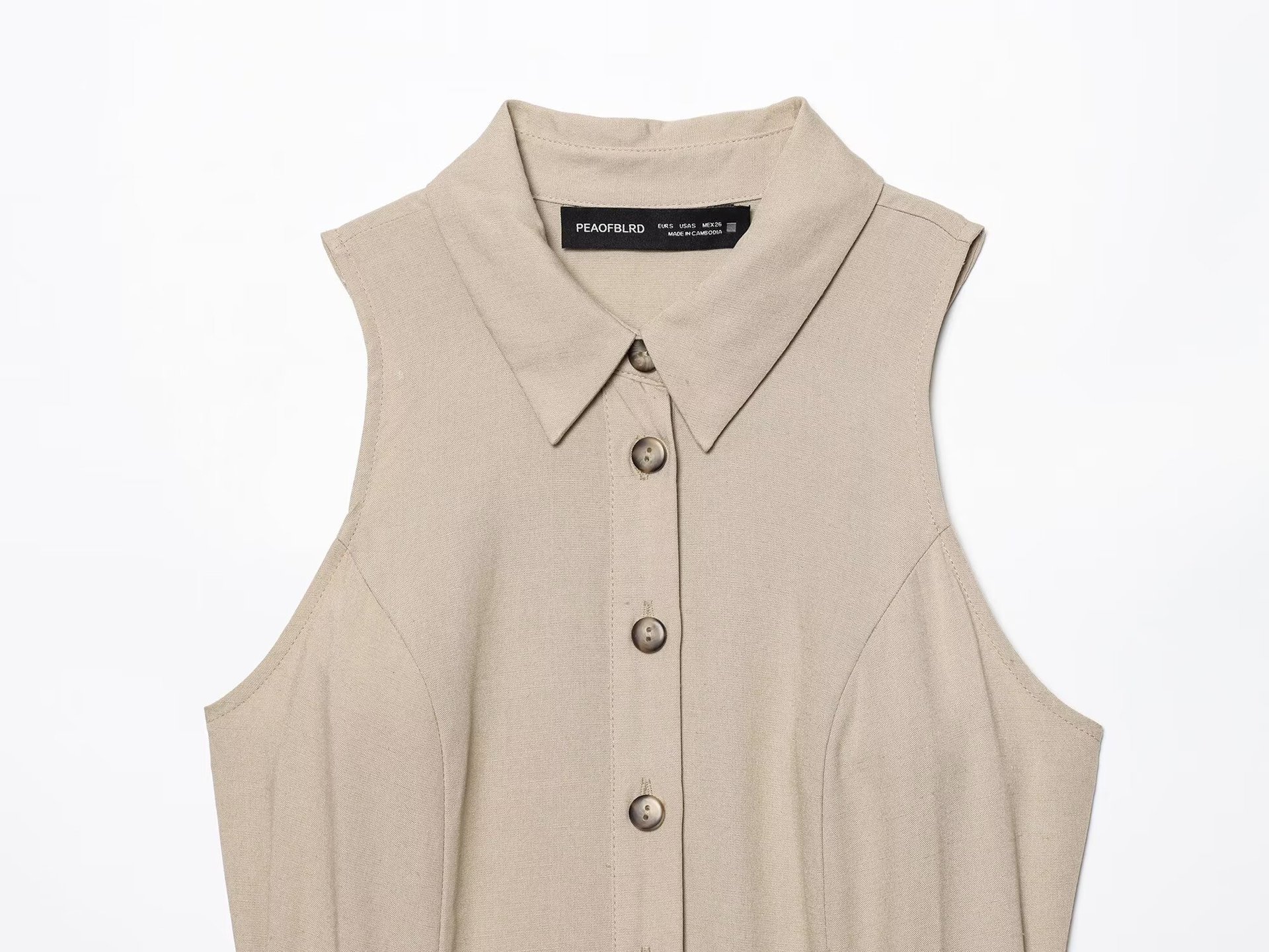 Women's Dress with Belt Mini Dress Sleeveless Turn-down Collar Elegant Fitted Short Skirt